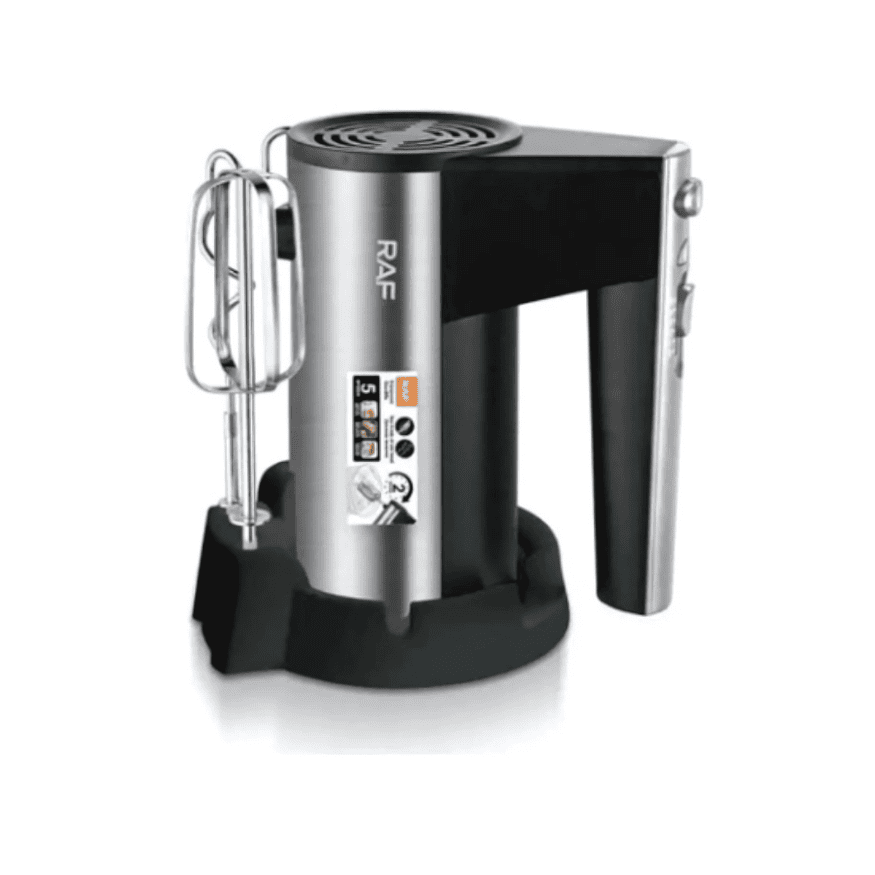 Raf R-6629 Hand Mixer – 800W Electric Beater with 5 Speeds, Turbo Mode, Stand & 