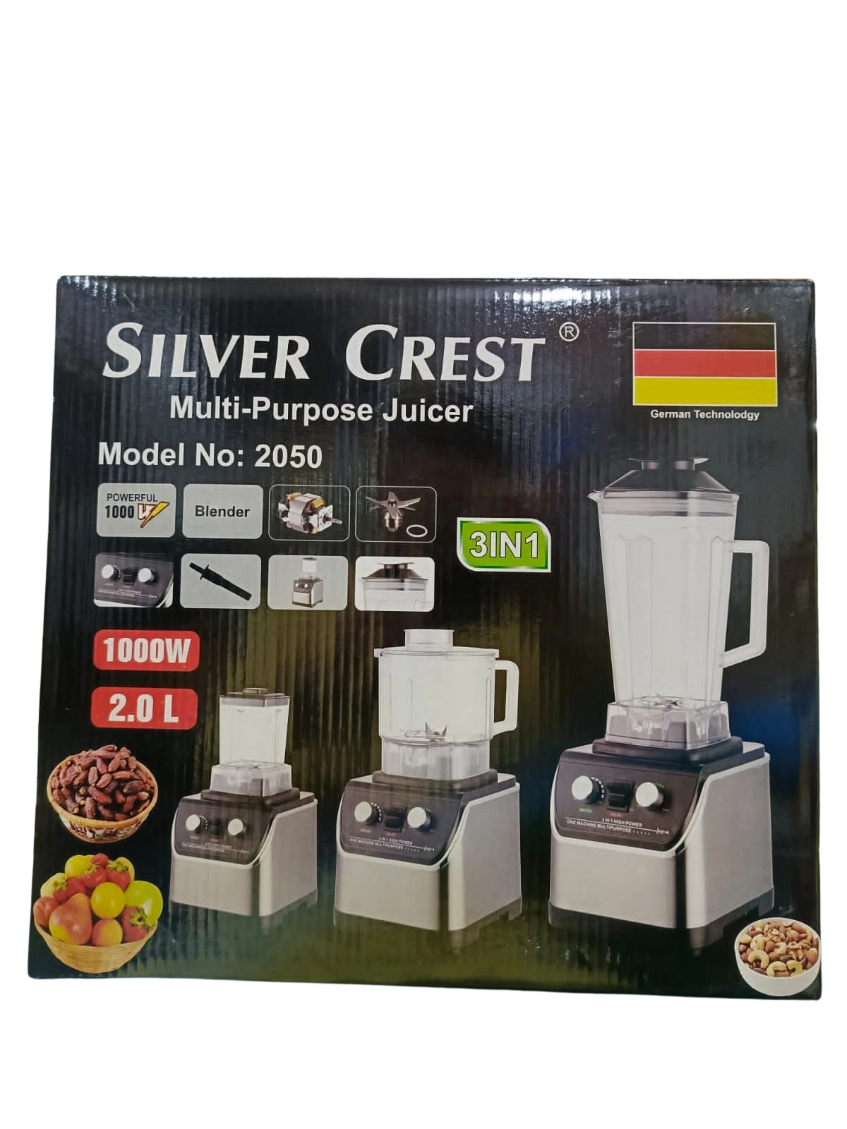 Silver Crest 3-in-1 Blender – Juicer, Grinder & Mixer Machine